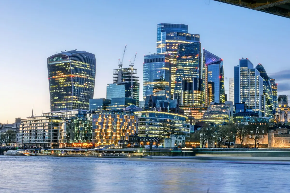 City of London skyline above the Thames